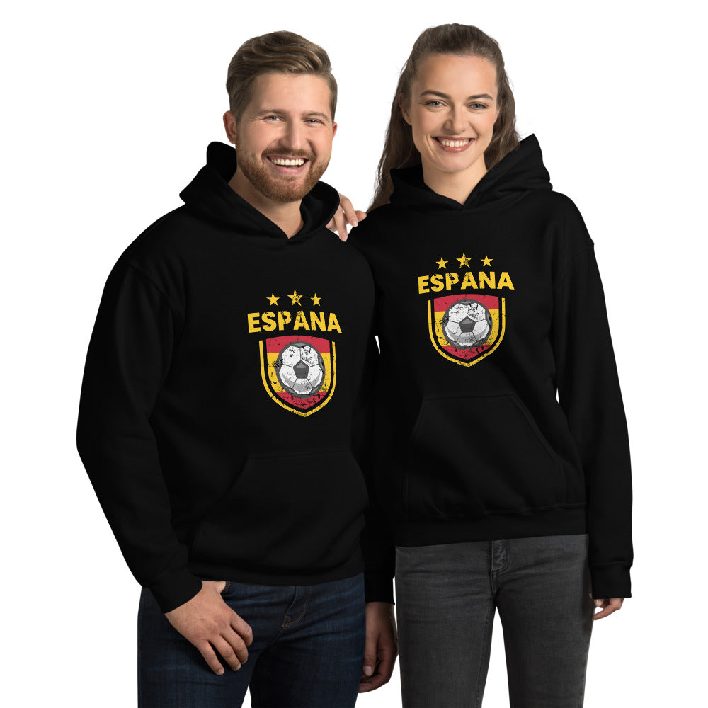 Retro Spain Soccer Team Football Fan Country Espana Spanish Flag Unisex Hoodie Top Sweatshirt