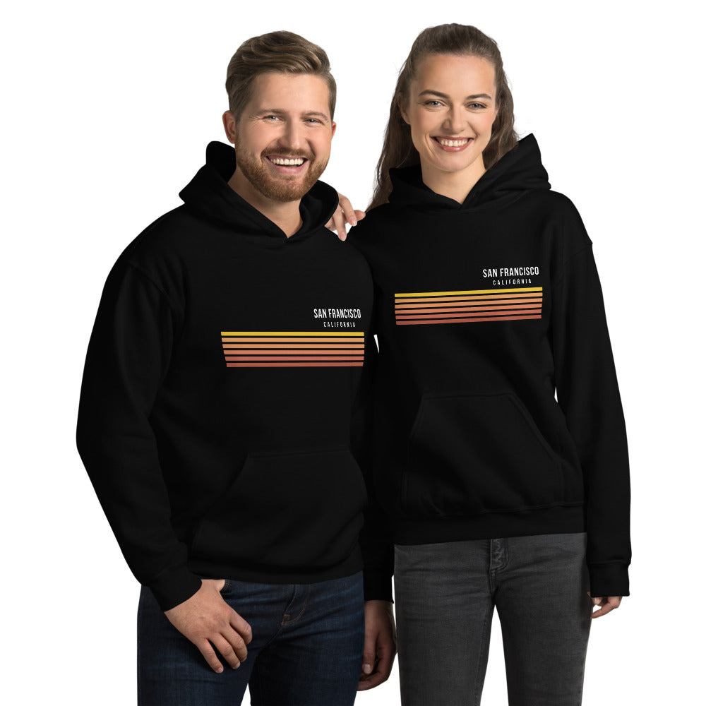Retro San Francisco California Vacation Stripes Unisex Hoodie Top Sweatshirt
