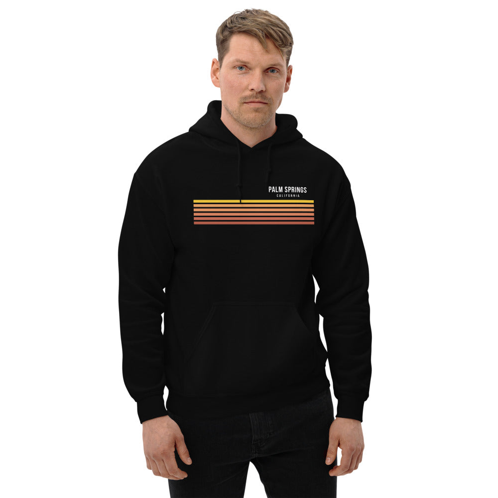 Retro Palm Springs California Vacation Stripes Unisex Hoodie Top Sweatshirt
