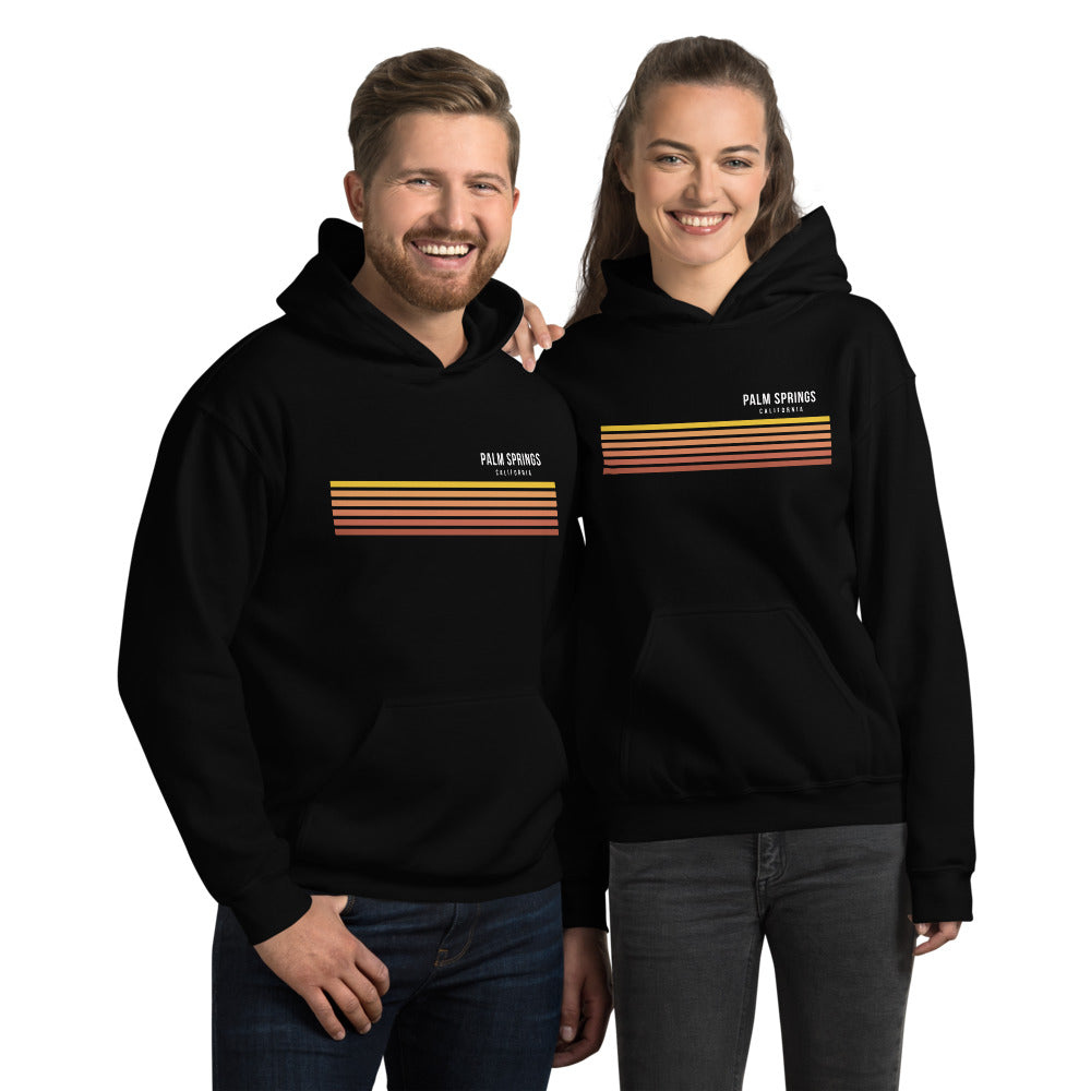 Retro Palm Springs California Vacation Stripes Unisex Hoodie Top Sweatshirt