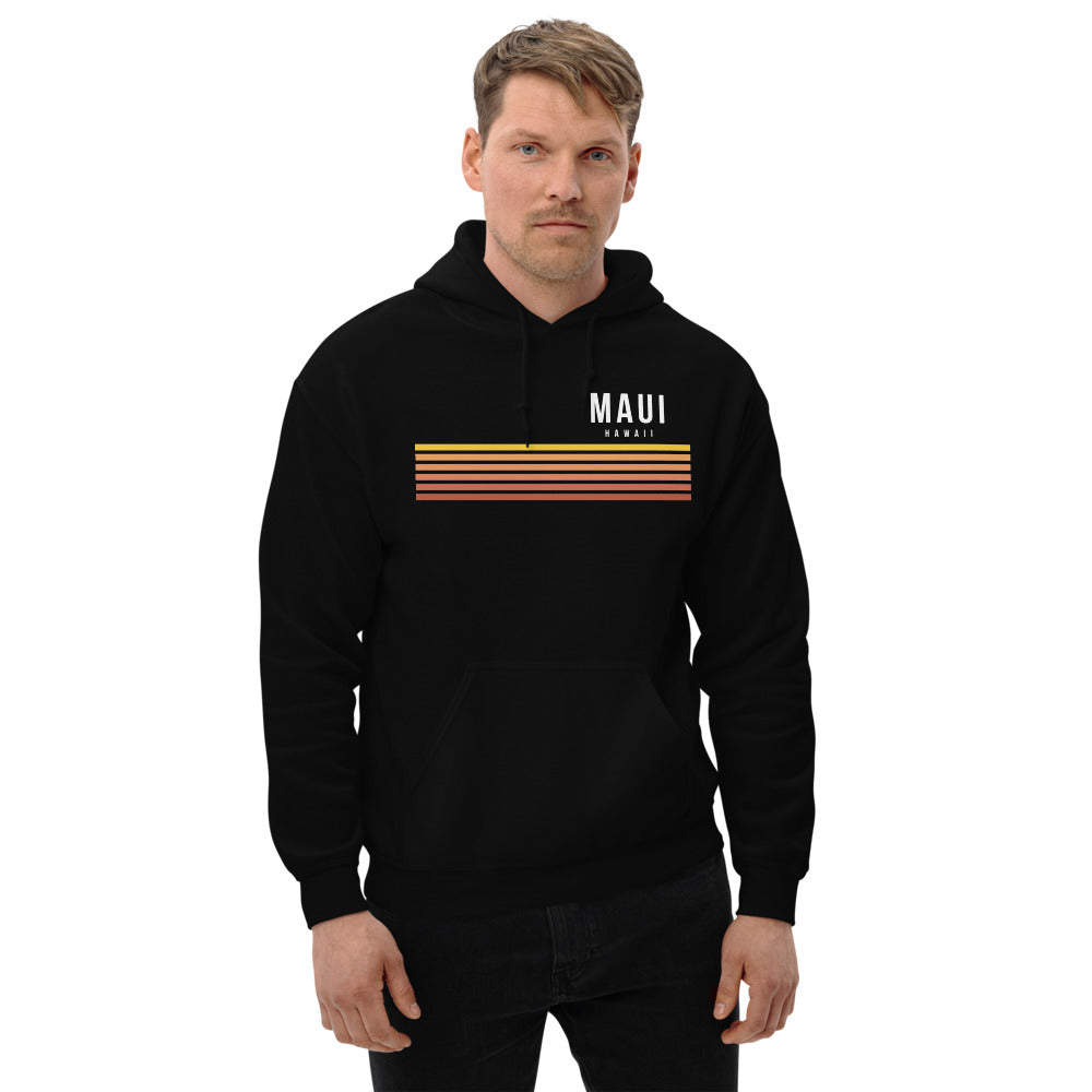 Retro Maui Hawaii Vacation Stripes Unisex Hoodie Top Sweatshirt