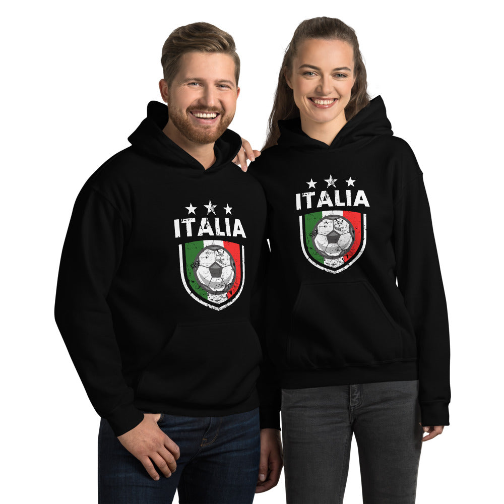 Retro Italy Soccer Team Football Fan Country Italia Italian Flag Unisex Hoodie Top Sweatshirt