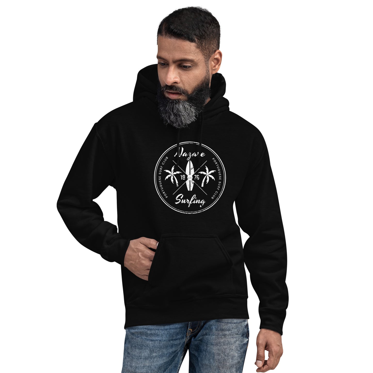 Retro Nazare Portugal Surfing Fan Beach Unisex Hoodie Top Sweatshirt