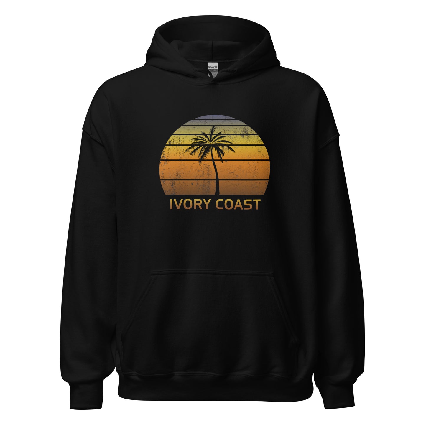 Retro Ivory Coast Africa Vintage Sunset Beach Vacation Souvenir Unisex Hoodie Top Sweatshirt