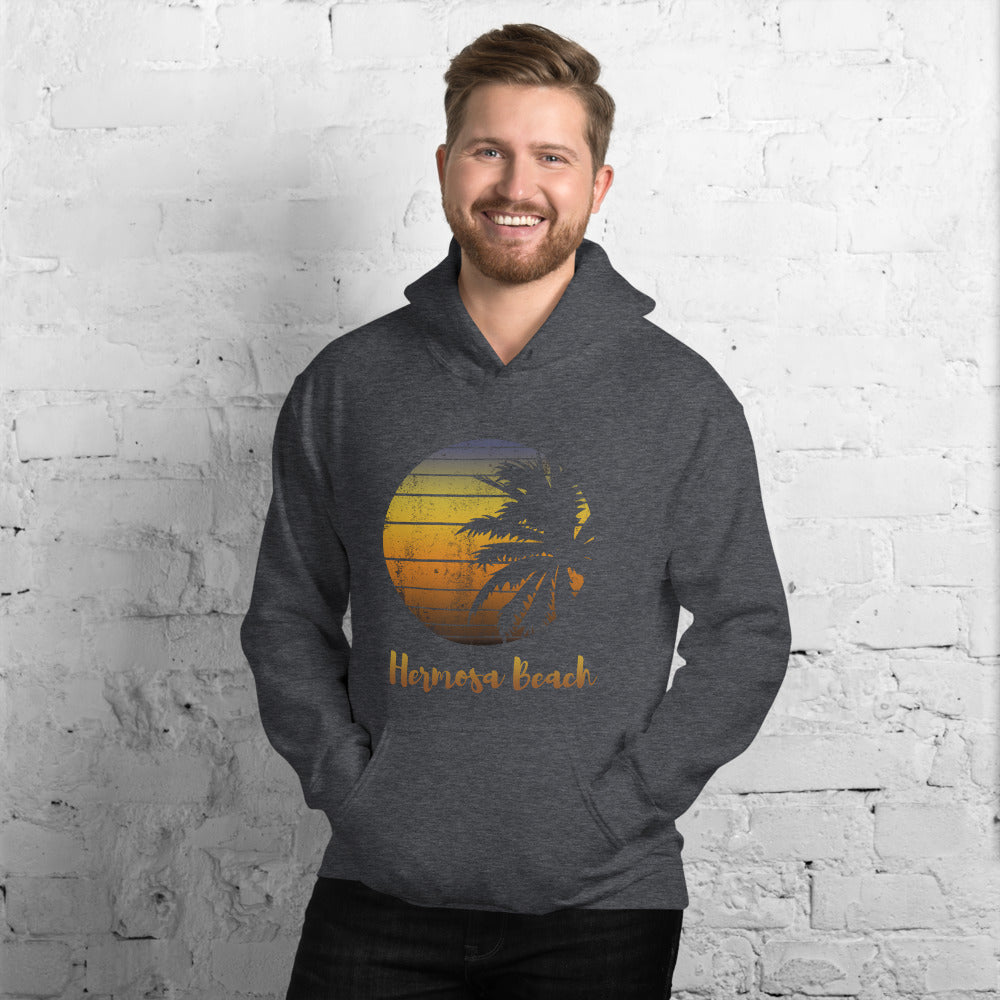 Retro Hermosa Beach California Cool Vacation Souvenir Palm Tree Unisex Hoodie Top Sweatshirt
