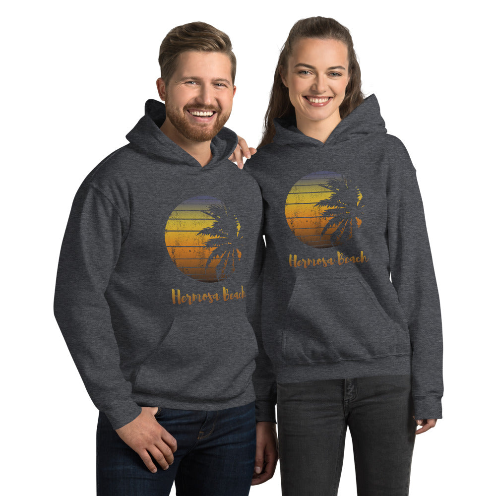 Retro Hermosa Beach California Cool Vacation Souvenir Palm Tree Unisex Hoodie Top Sweatshirt