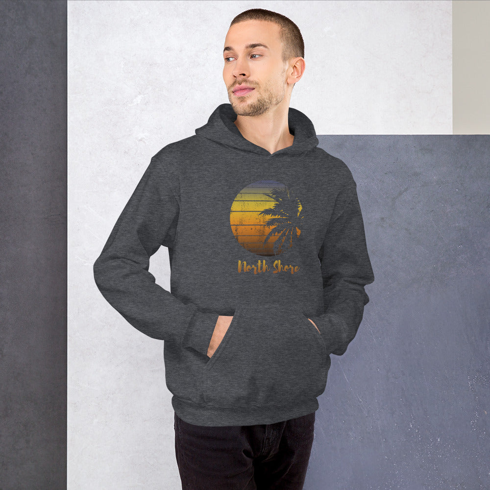 Retro North Shore Oahu Hawaii Hawaiian Beach Vacation Souvenir Unisex Hoodie Top Sweatshirt