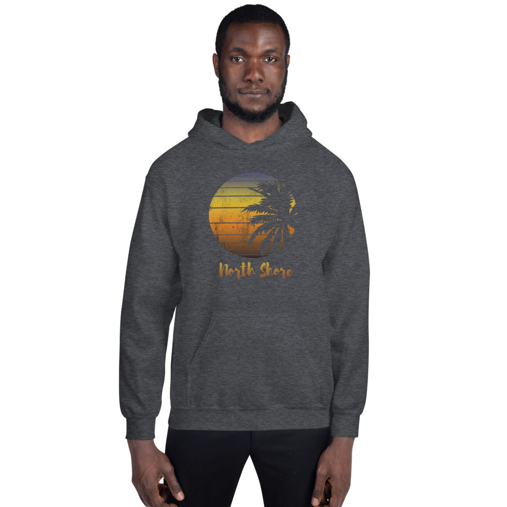 Retro North Shore Oahu Hawaii Hawaiian Beach Vacation Souvenir Unisex Hoodie Top Sweatshirt