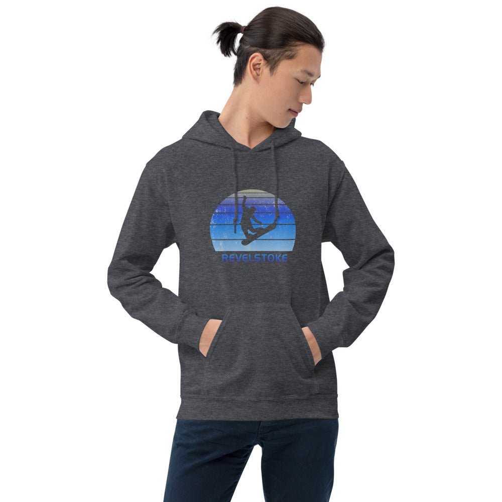 Retro Revelstoke Canada Snowboarding Fan Unisex Hoodie Top Sweatshirt