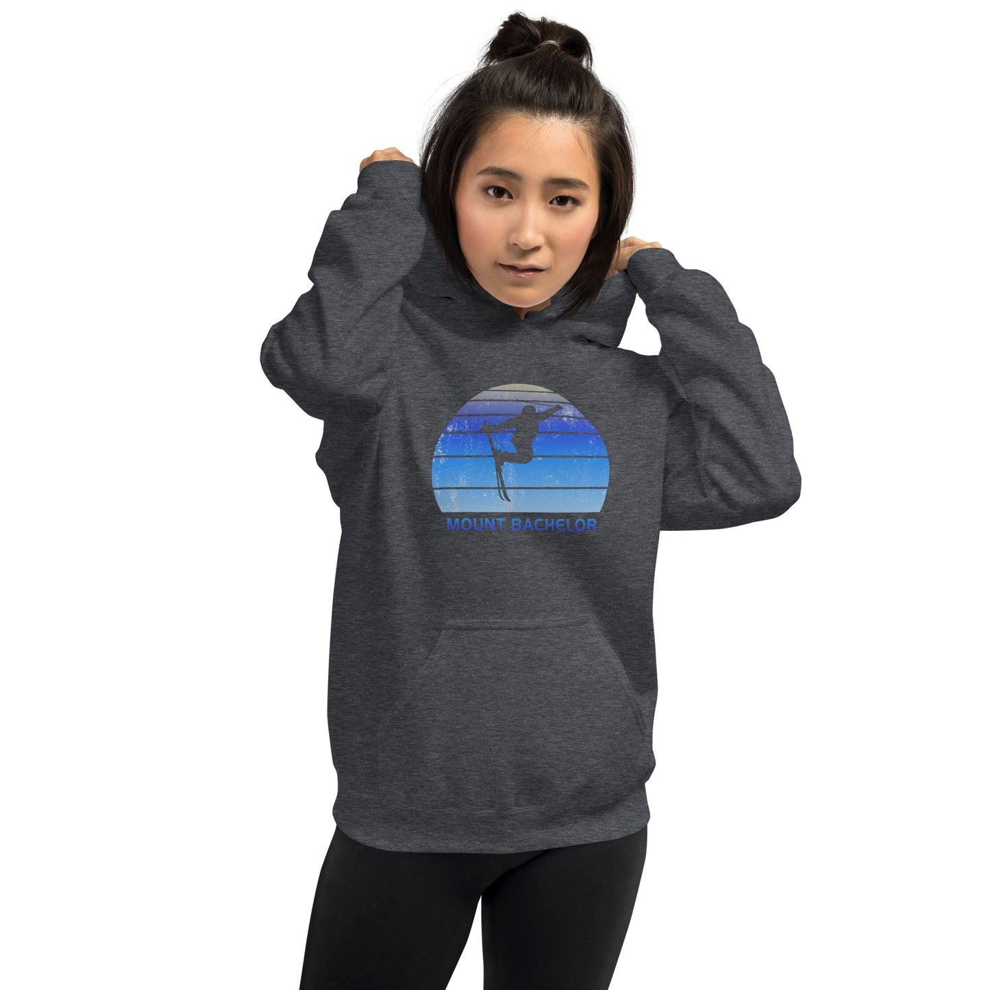 Retro Mount Bachelor Skiing Fan Unisex Hoodie Top Sweatshirt