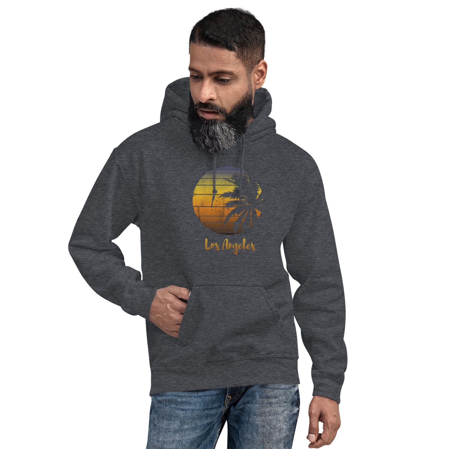Retro Los Angeles California Beach Vacation Souvenir Palm Tree Unisex Hoodie Top Sweatshirt