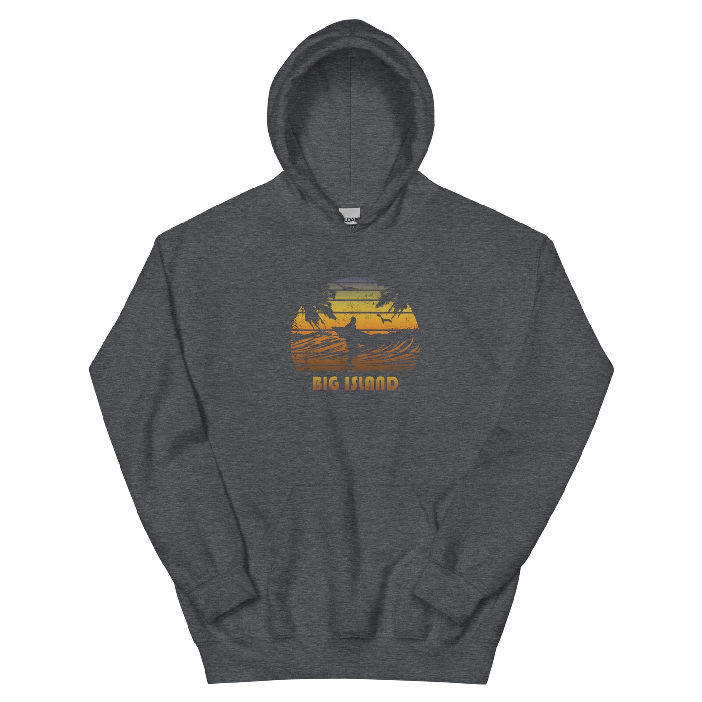 Retro Big Island Hawaii Surfing Fan Surfer Beach Unisex Hoodie Top Sweatshirt