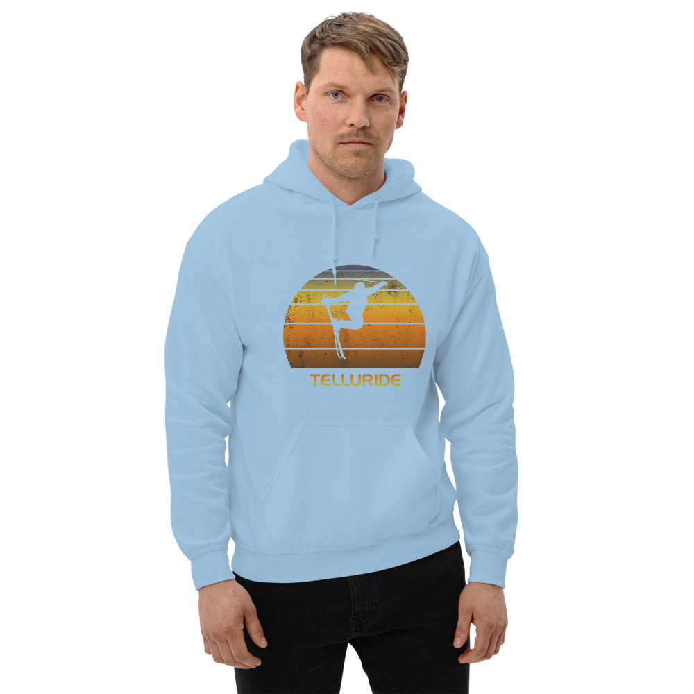 Cool Retro Telluride Colorado Skiing Ski Fan Unisex Hoodie Top Sweatshirt