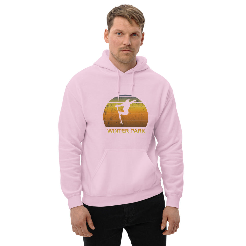 Cool Retro Winter Park Colorado Skiing Ski Fan Unisex Hoodie Top Sweatshirt