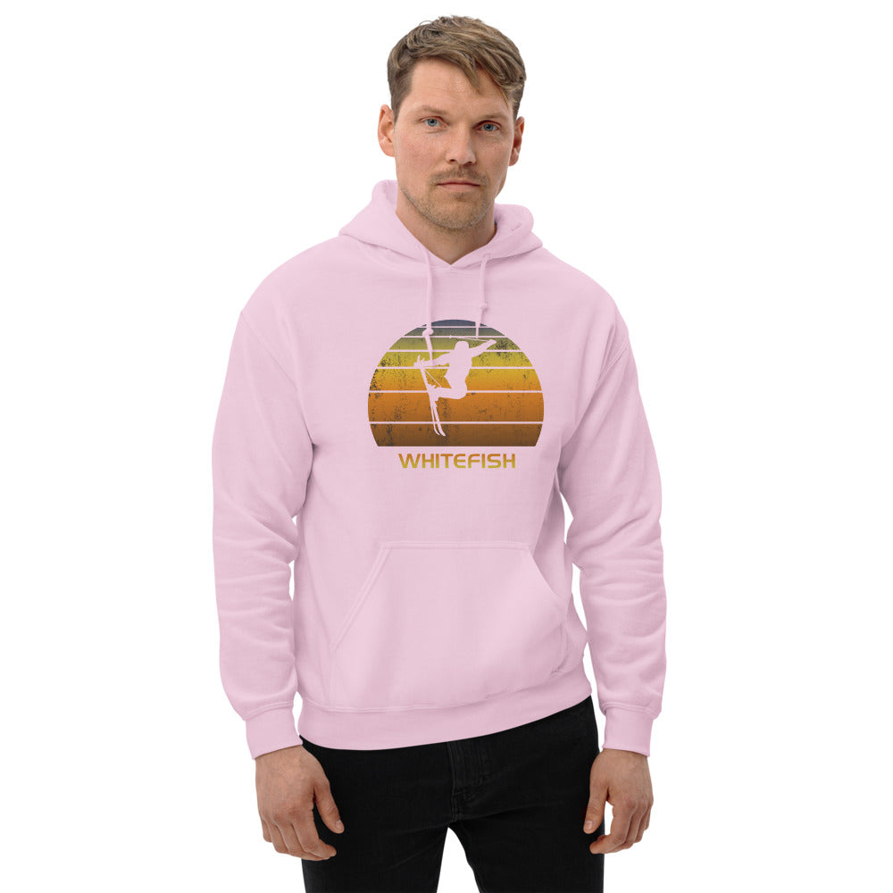 Cool Retro Whitefish Montana Skiing Ski Fan Unisex Hoodie Top Sweatshirt