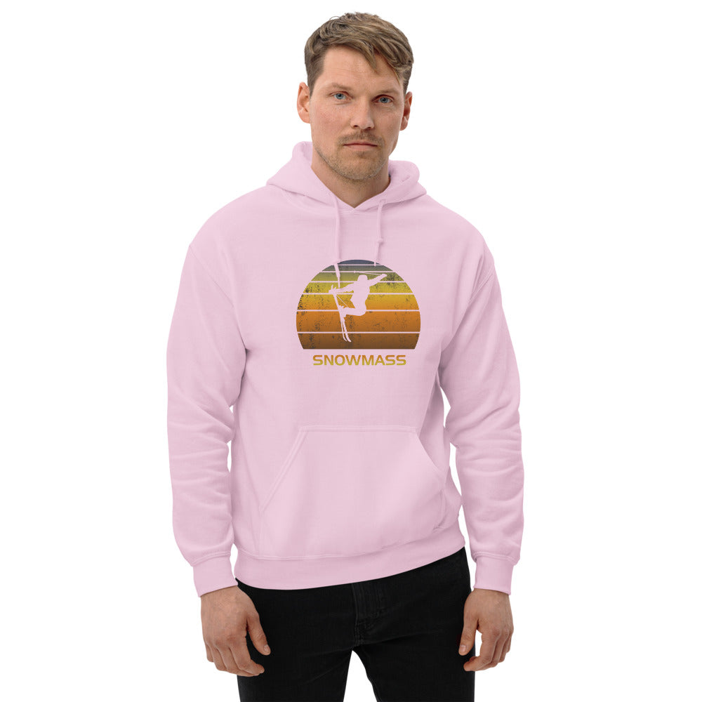 Cool Retro Snowmass Colorado Skiing Ski Fan Unisex Hoodie Top Sweatshirt