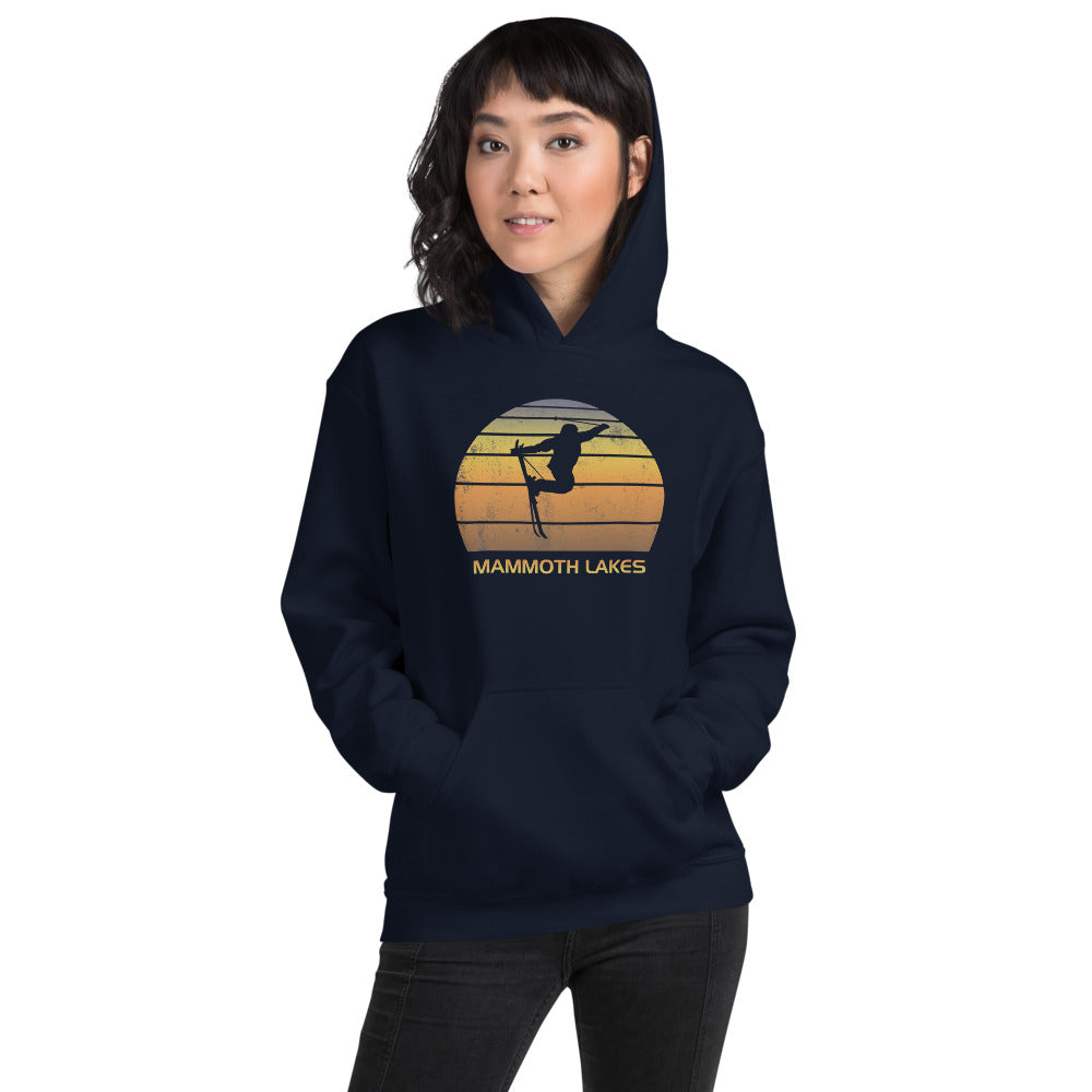 Cool Retro Mammoth Lakes California Skiing Ski Fan Unisex Hoodie Top Sweatshirt