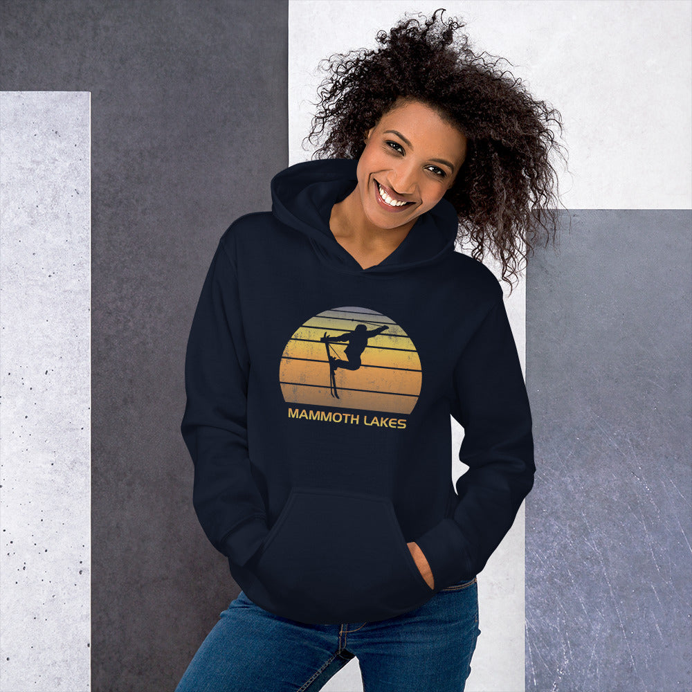 Cool Retro Mammoth Lakes California Skiing Ski Fan Unisex Hoodie Top Sweatshirt