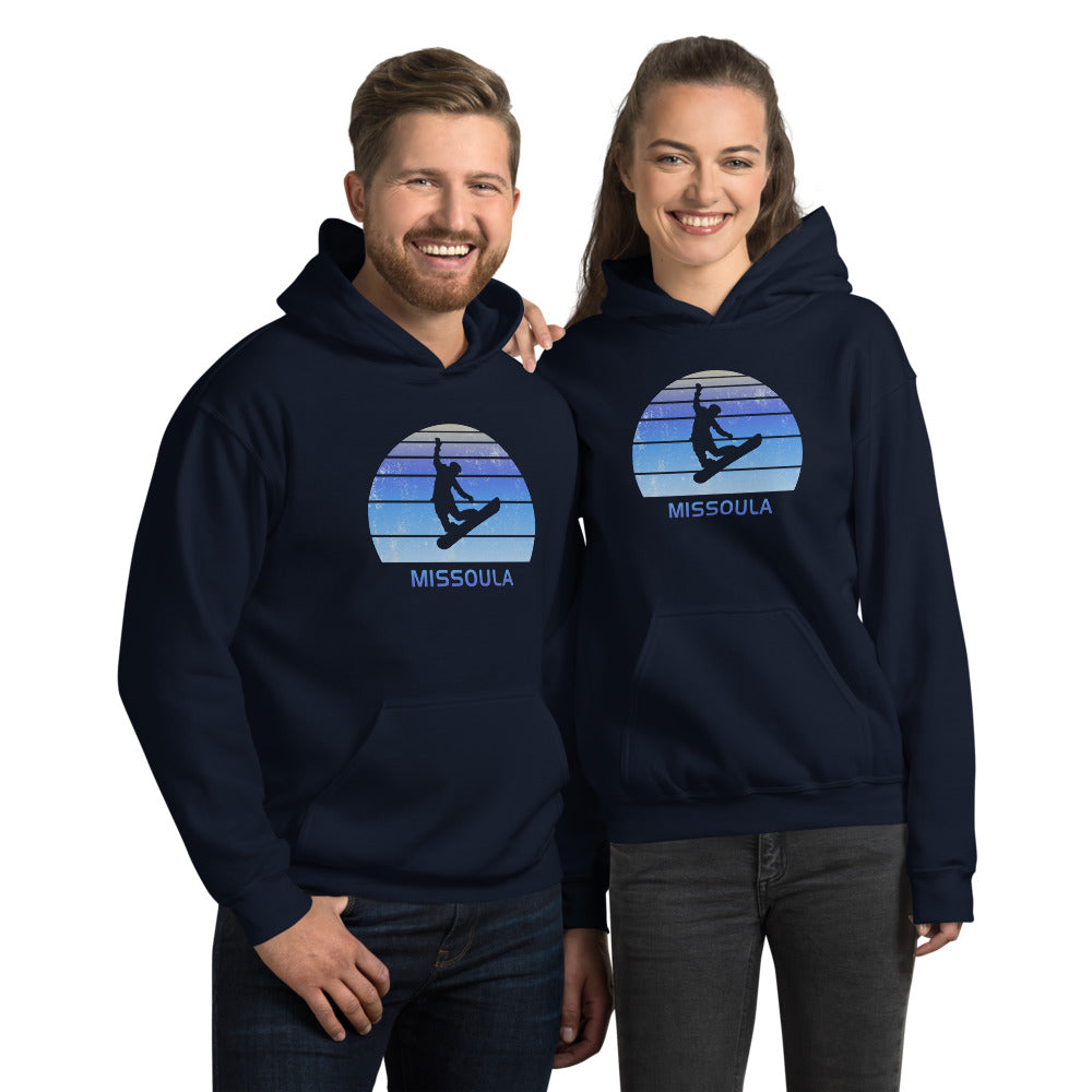 Retro Missoula Montana Snowboarding Fan Unisex Hoodie Top Sweatshirt