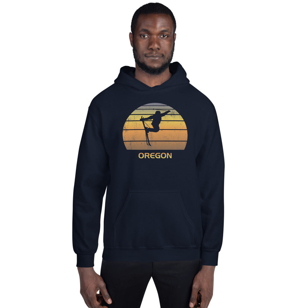 Cool Retro Oregon Skiing Ski Fan Unisex Hoodie Top Sweatshirt