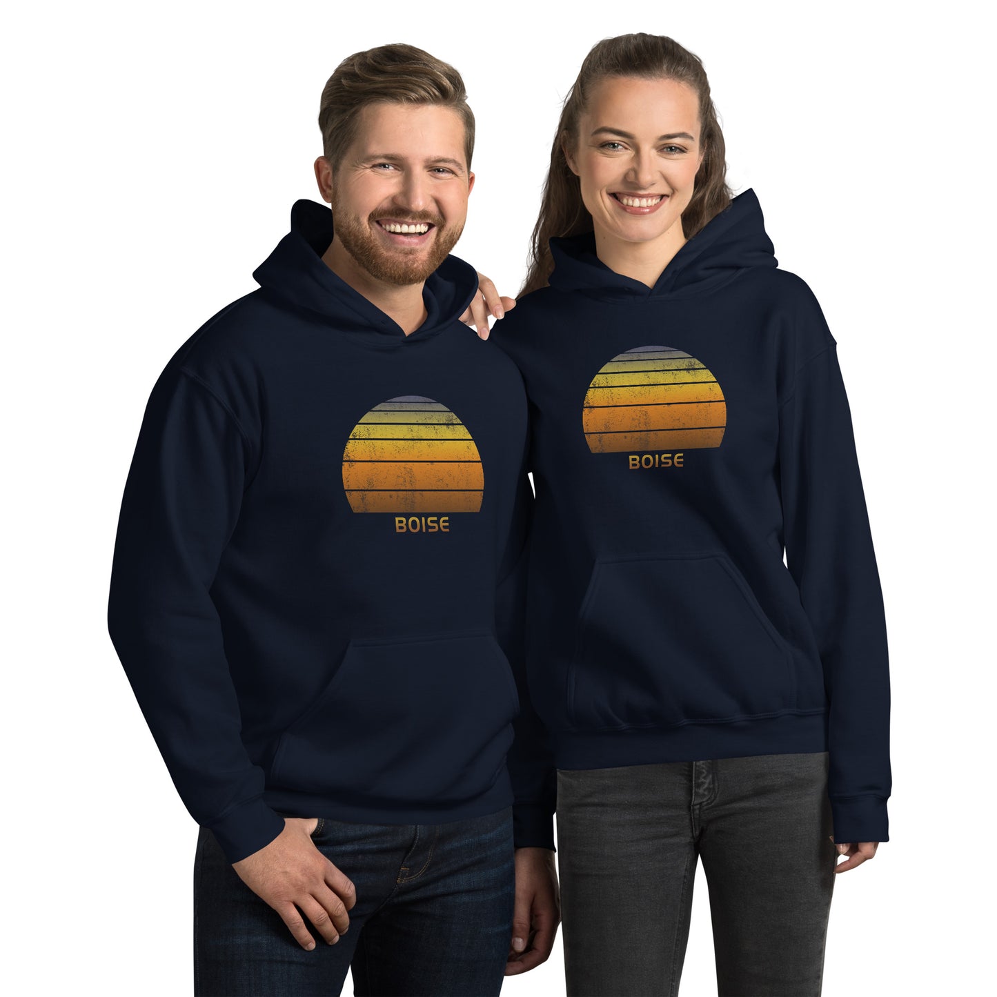 Retro Boise Idaho Vacation Souvenir Sunset Unisex Hoodie Top Sweatshirt
