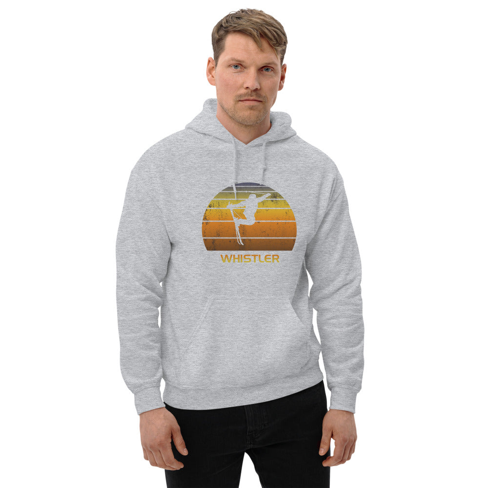 Cool Retro Whistler Canada Skiing Ski Fan Unisex Hoodie Top Sweatshirt