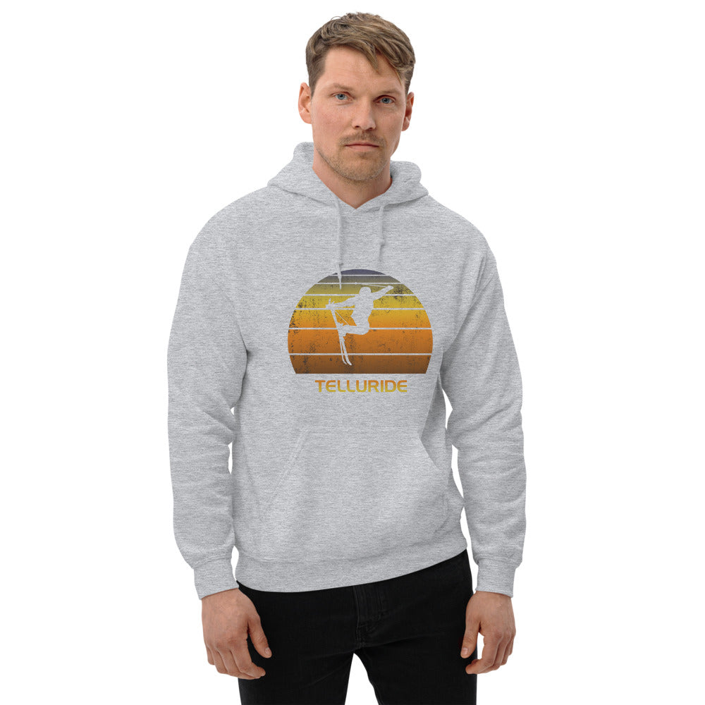 Cool Retro Telluride Colorado Skiing Ski Fan Unisex Hoodie Top Sweatshirt