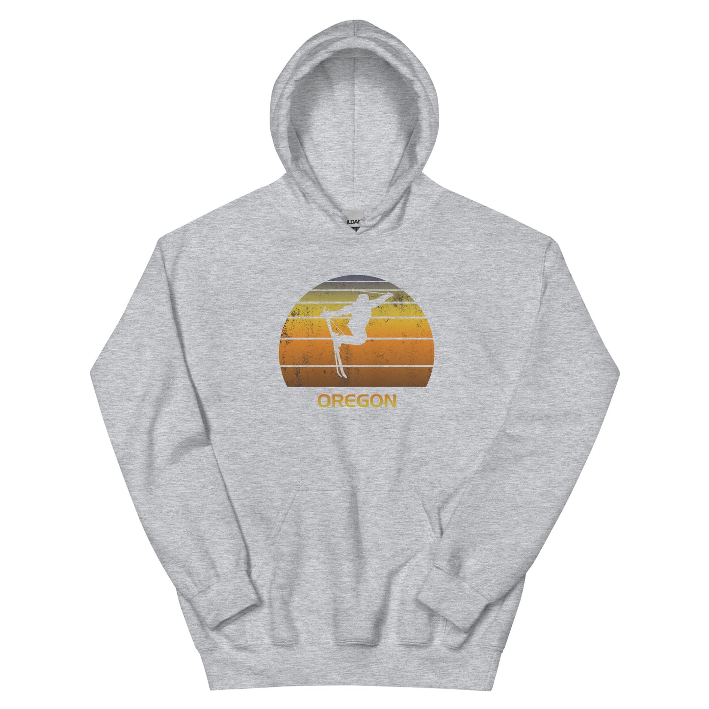 Retro Oregon Ski Fan Skier Sunset Unisex Hoodie Top Sweatshirt