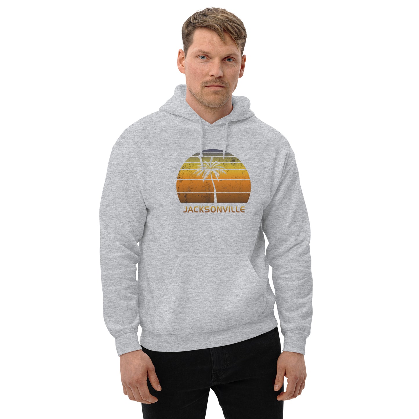 Retro Jacksonville Florida Vintage Sunset Beach Vacation Souvenir Unisex Hoodie Top Sweatshirt