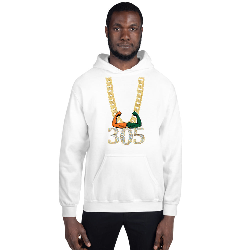 Miami Area Code 305 Turnover Funny Gold Chain College Football Fan Unisex Hoodie Top Sweatshirt
