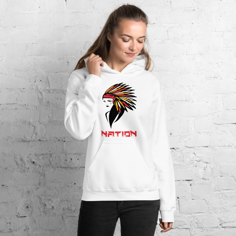 Indian Chief Nation Female Football Fan Unisex Hoodie Top Sweatshirt