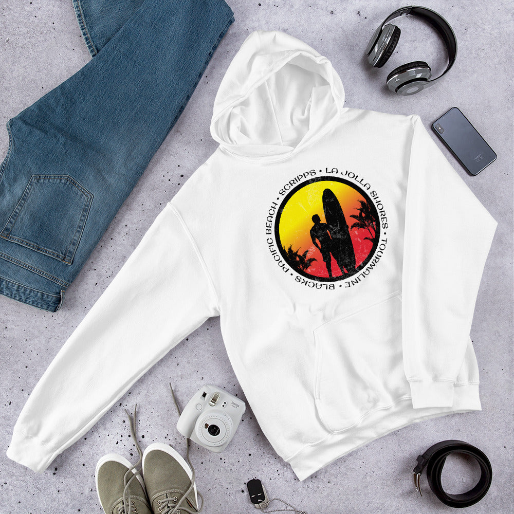 Cool San Diego California Surf Fan Surfing Lover Beach Unisex Hoodie Top Sweatshirt