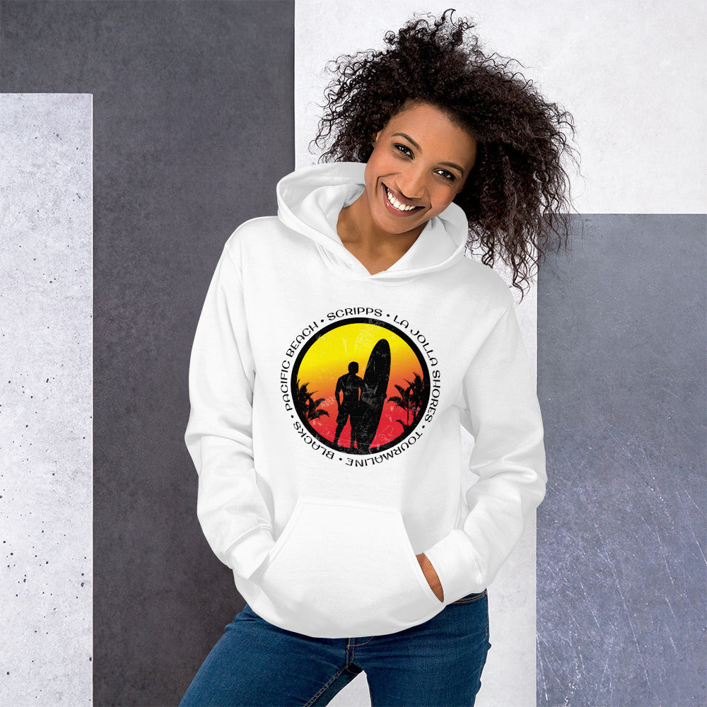 Cool San Diego California Surf Fan Surfing Lover Beach Unisex Hoodie Top Sweatshirt