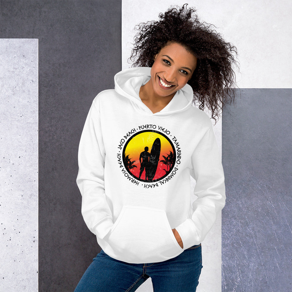 Cool Costa Rica Surf Fan Surfing Lover Beach Unisex Hoodie Top Sweatshirt