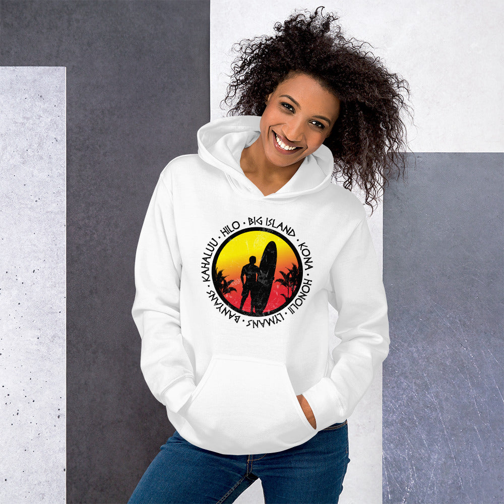 Cool Big Island Hawaii Surf Fan Surfing Lover Beach Unisex Hoodie Top Sweatshirt