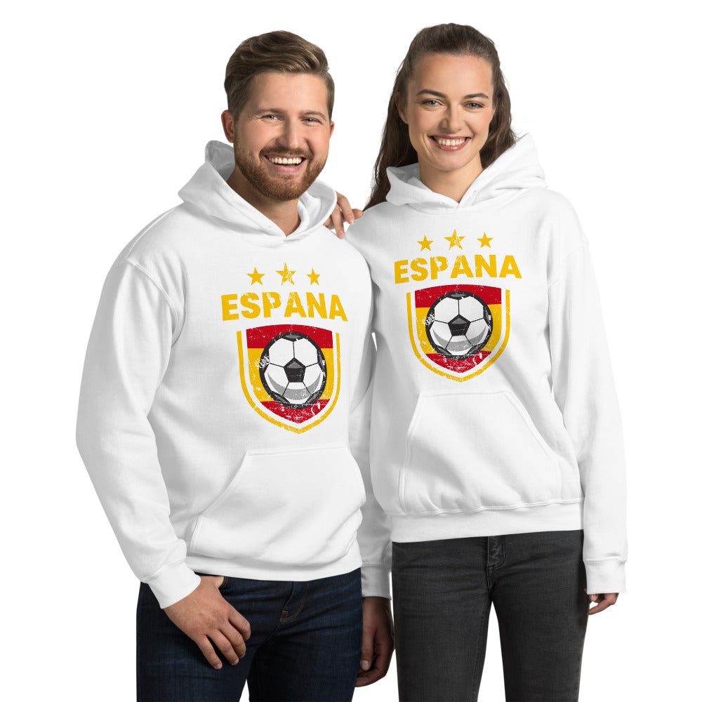Retro Spain Soccer Team Football Fan Country Espana Spanish Flag Unisex Hoodie Top Sweatshirt