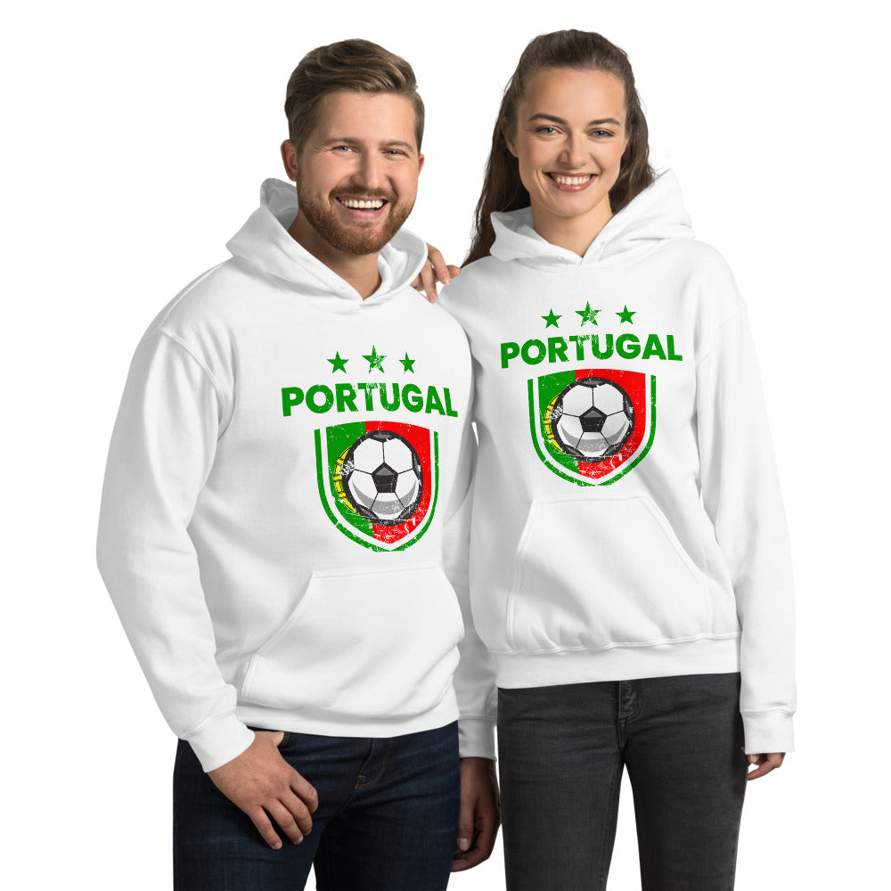 Retro Portugal Soccer Team Football Fan Country Portuguese Flag Unisex Hoodie Top Sweatshirt