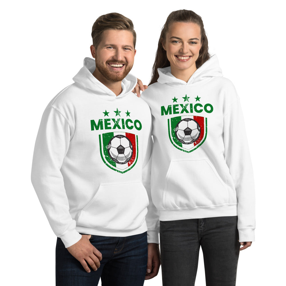Retro Mexico Soccer Team Football Fan Country Mexican Flag Unisex Hoodie Top Sweatshirt