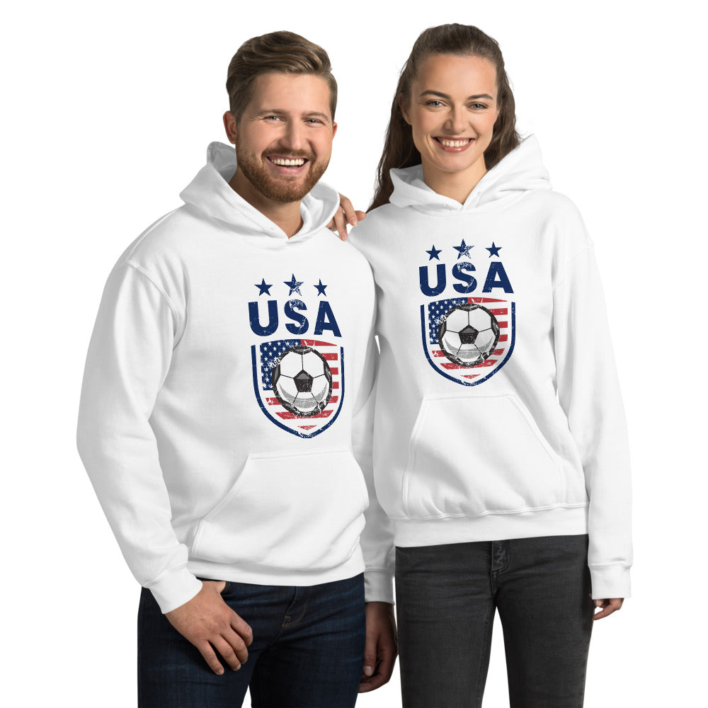 Retro USA Soccer Team Football Fan Country American Flag Unisex Hoodie Top Sweatshirt