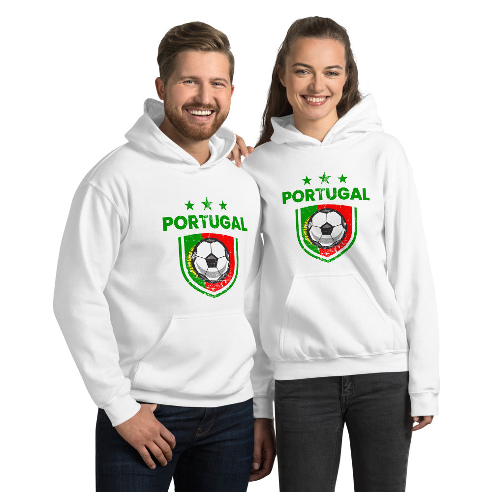 Retro Portugal Soccer Team Football Fan Country Portuguese Flag Unisex Hoodie Top Sweatshirt