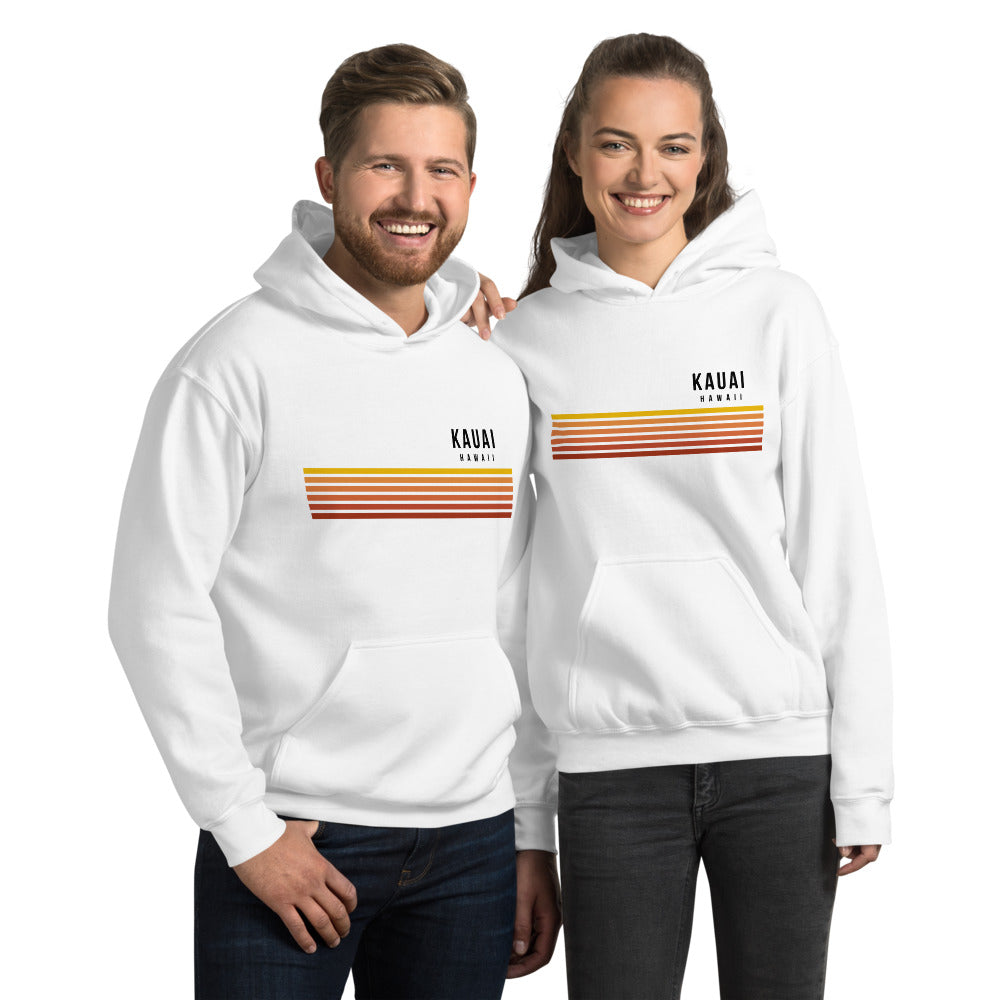 Retro Kauai Hawaii Vacation Stripes Unisex Hoodie Top Sweatshirt