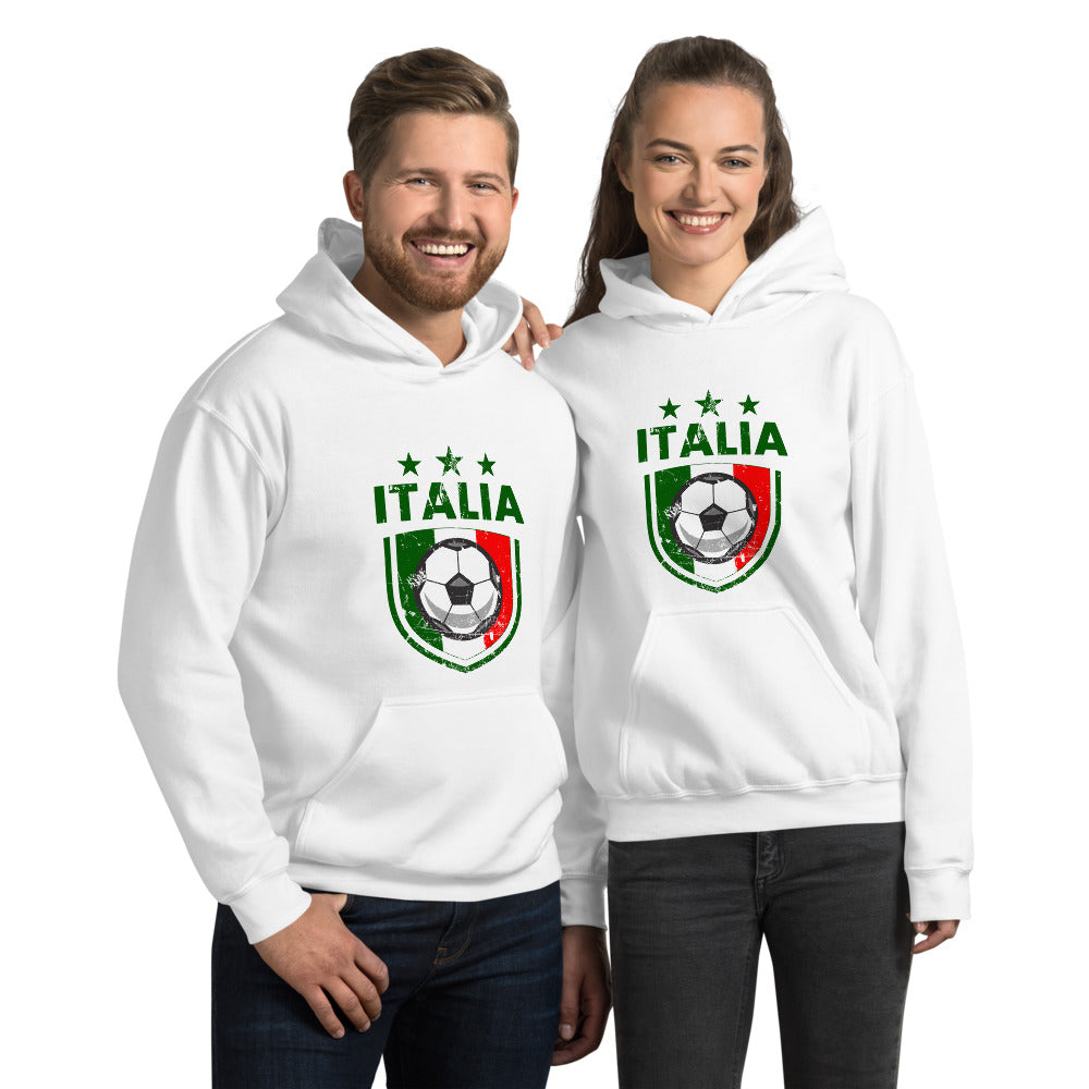 Retro Italy Soccer Team Football Fan Country Italian Italia Flag Unisex Hoodie Top Sweatshirt