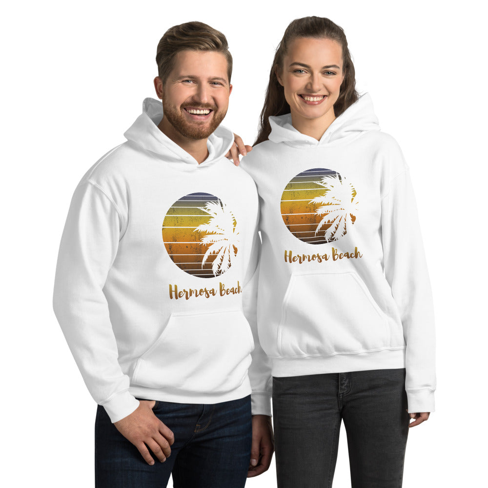 Retro Hermosa Beach California Cool Vacation Souvenir Palm Tree Unisex Hoodie Top Sweatshirt