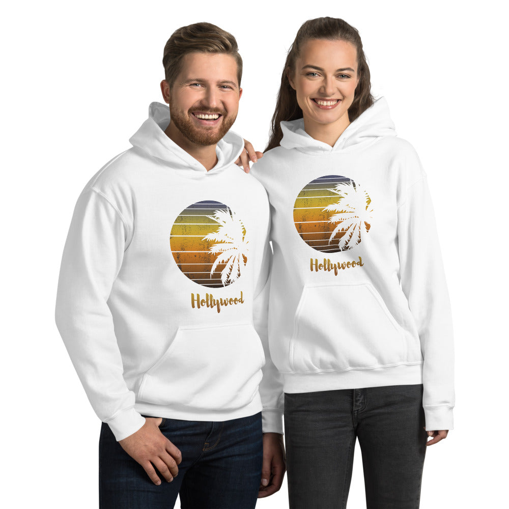 Retro Hollywood California Palm Tree Vacation Souvenir Unisex Hoodie Top Sweatshirt