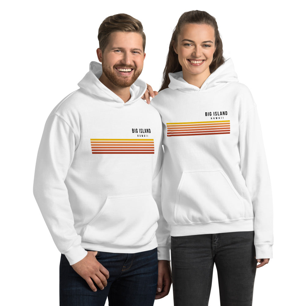 Retro Big Island Hawaii Vacation Stripes Unisex Hoodie Top Sweatshirt