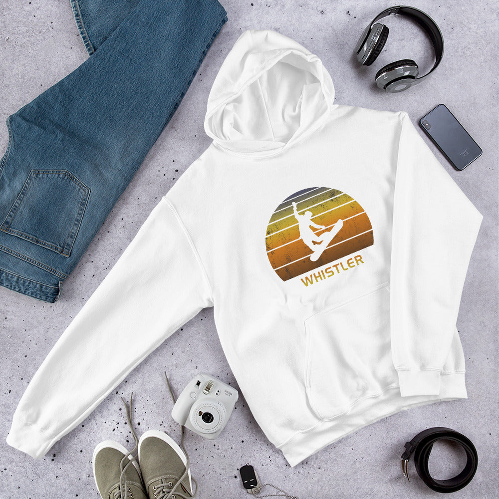 Retro Whistler Canada Snowboarding Fan Unisex Hoodie Top Sweatshirt