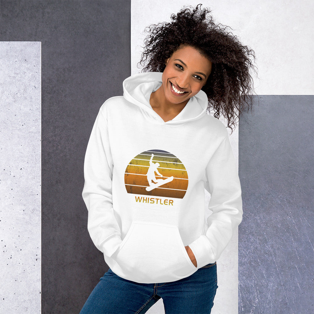 Retro Whistler Canada Snowboarding Fan Unisex Hoodie Top Sweatshirt
