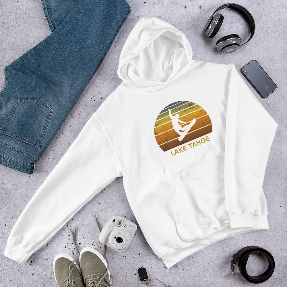 Retro Lake Tahoe California Snowboarding Fan Unisex Hoodie Top Sweatshirt