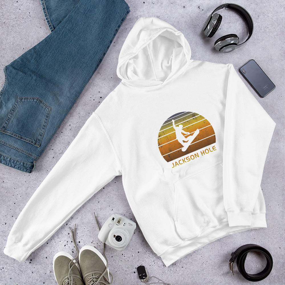 Retro Jackson Hole Wyoming Snowboarding Fan Unisex Hoodie Top Sweatshirt