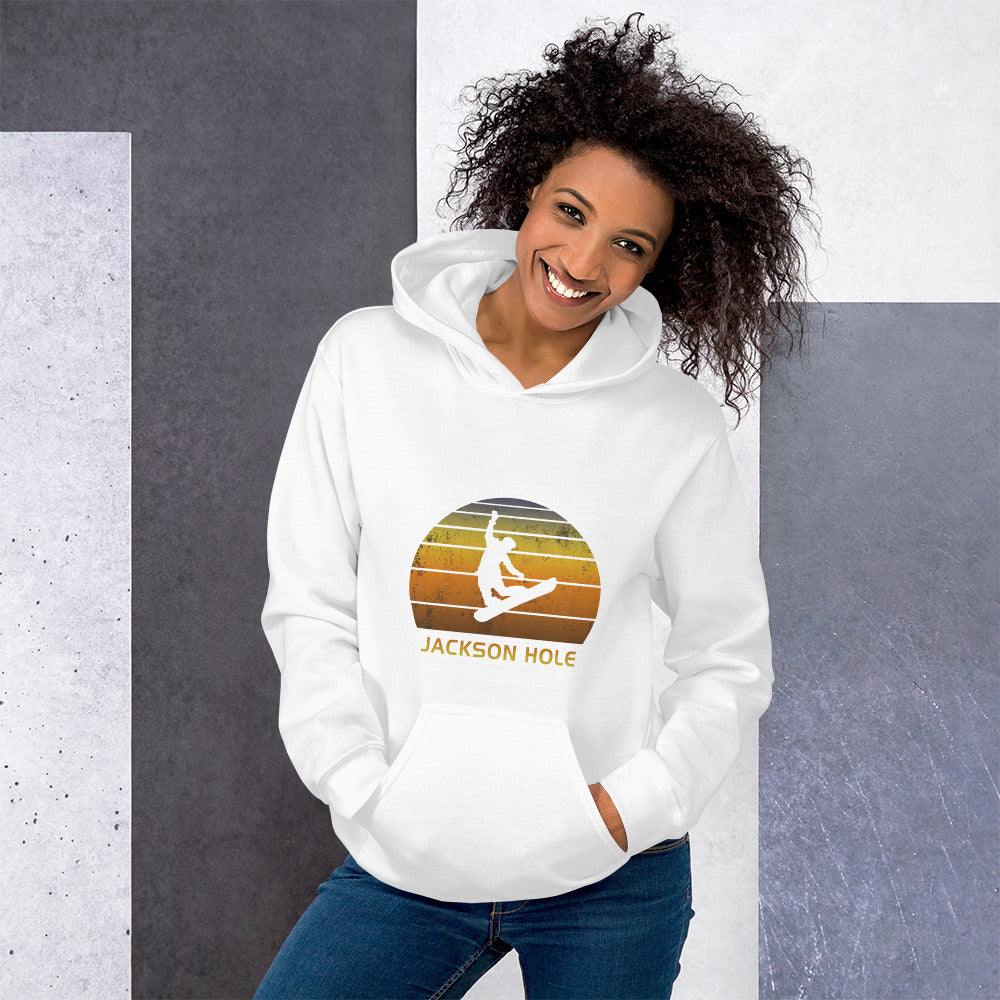 Retro Jackson Hole Wyoming Snowboarding Fan Unisex Hoodie Top Sweatshirt